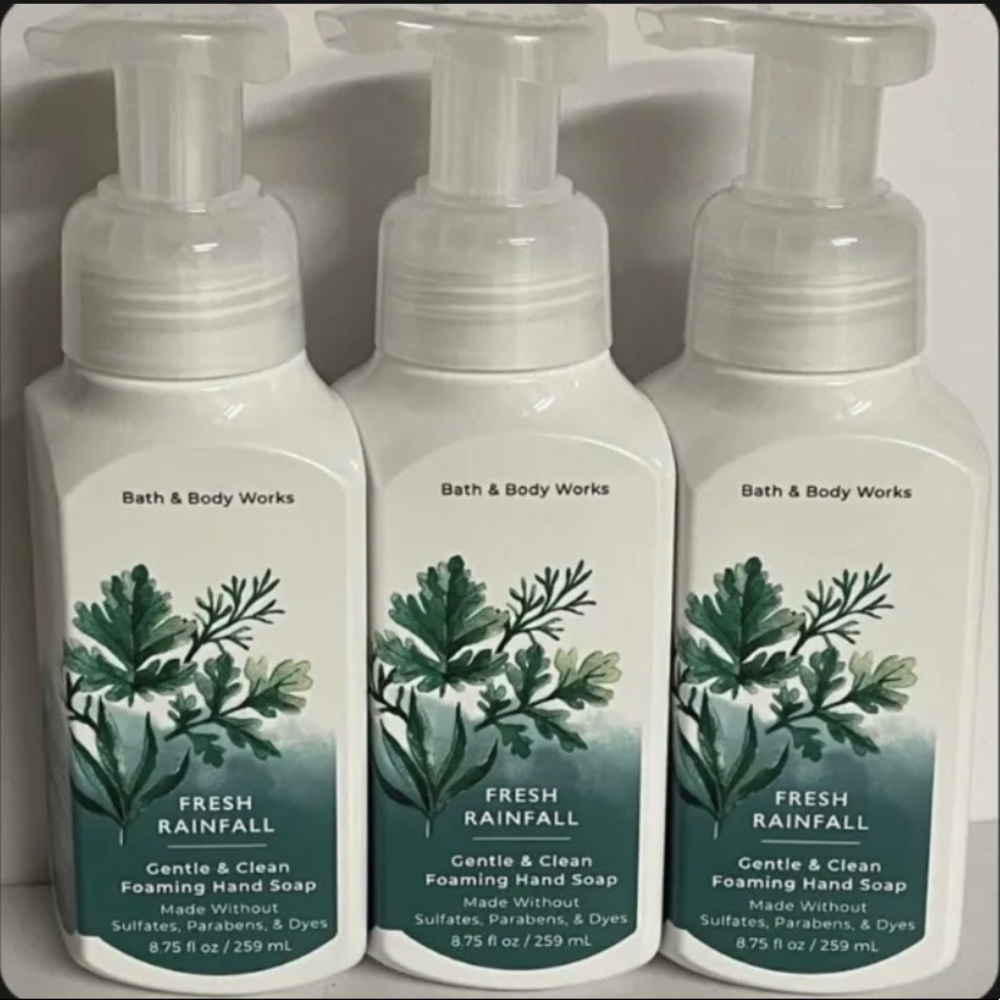 Set of 3 Bath and Body Works Fresh Rainfall hand soaps